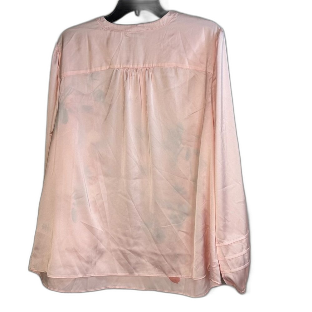 Isaac Mizrahi Live Womens Pink Floral Btn Neck Long Sleeve Blouse Plus Size 18W‎ - Picture 9 of 10
